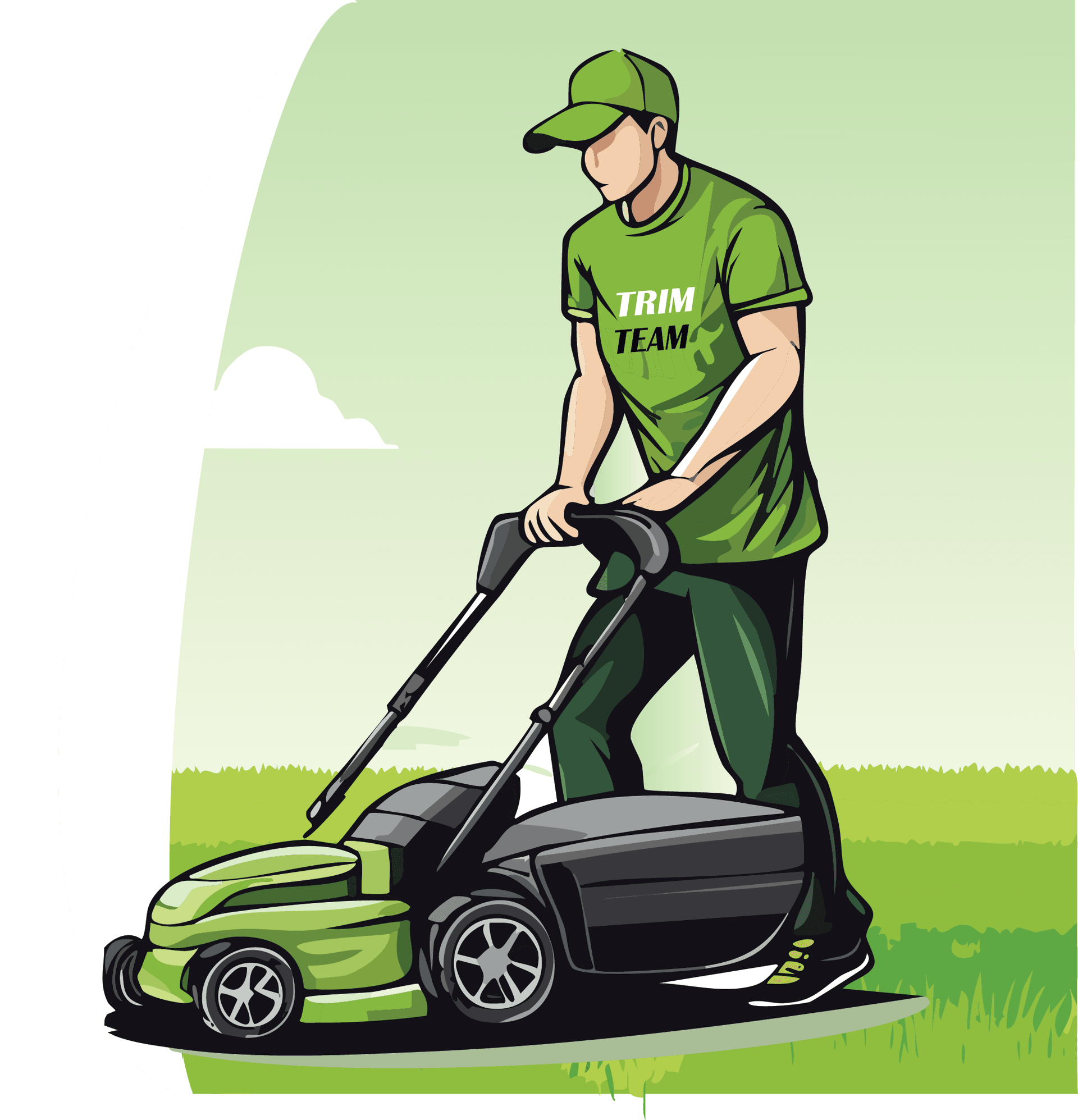 Professional lawn care worker
